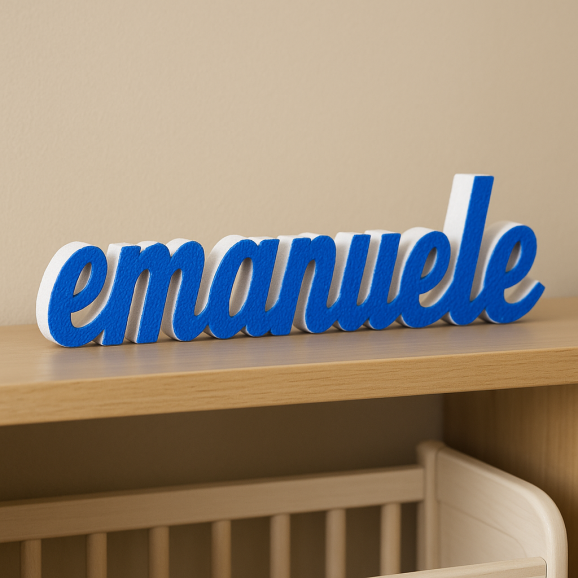 EMANUELE nome in polistirolo - Ristella - Blu -...