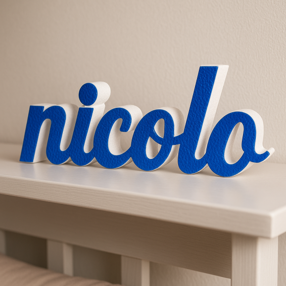 NICOLO nome in polistirolo - Ristella - Blu -...