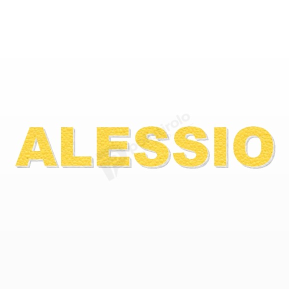 ALESSIO nome in polistirolo - Arial - Giallo - Senza base
