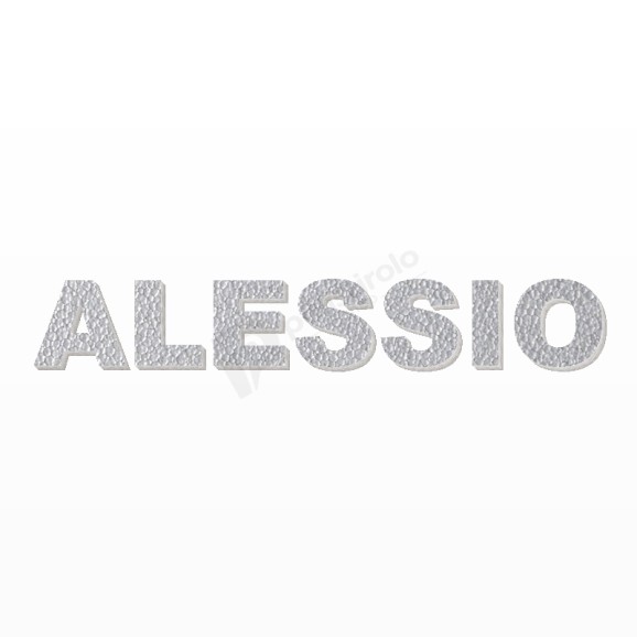 ALESSIO nome in polistirolo - Arial - Argento - Senza base