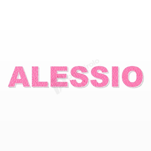 ALESSIO nome in polistirolo - Arial - Rosa - Senza base