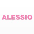 ALESSIO nome in polistirolo - Arial - Rosa - Senza base