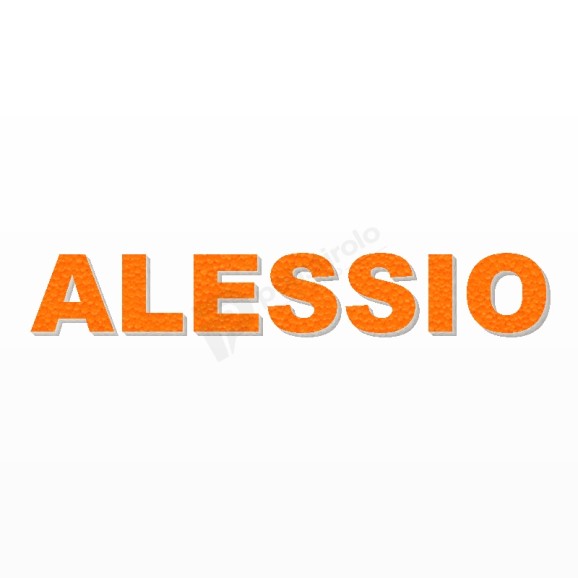 ALESSIO nome in polistirolo - Arial - Arancione - Senza base