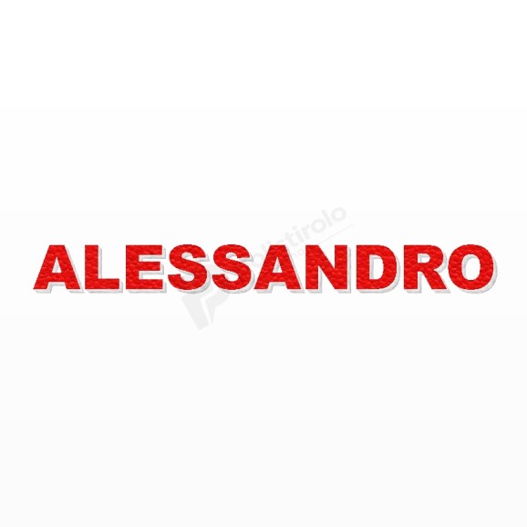 ALESSANDRO nome in polistirolo - Arial - Rosso - Senza base
