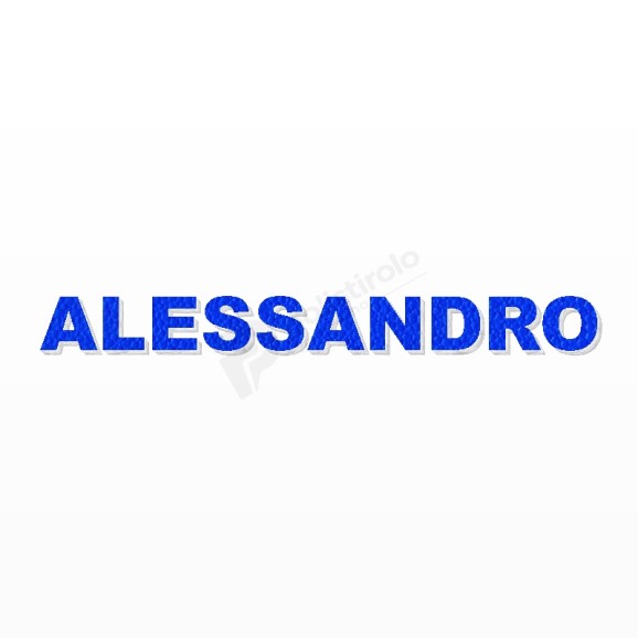 ALESSANDRO nome in polistirolo - Arial - Blu - Senza base