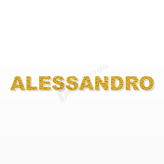 ALESSANDRO nome in polistirolo - Arial - Oro - Senza base