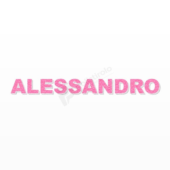 ALESSANDRO nome in polistirolo - Arial - Rosa - Senza base