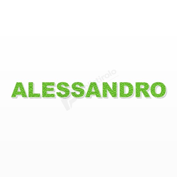 ALESSANDRO nome in polistirolo - Arial - Verde - Senza base