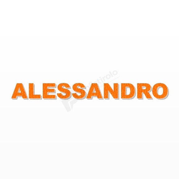 ALESSANDRO nome in polistirolo - Arial - Arancione - Senza base