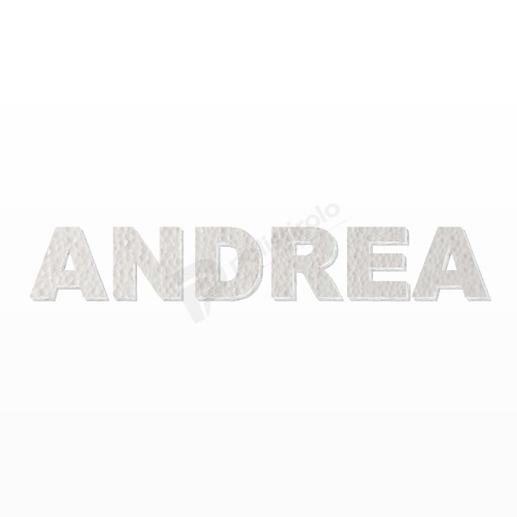 ANDREA nome in polistirolo - Arial - Bianco - Senza base