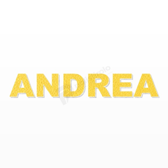 ANDREA nome in polistirolo - Arial - Giallo - Senza base
