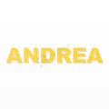 ANDREA nome in polistirolo - Arial - Giallo - Senza base