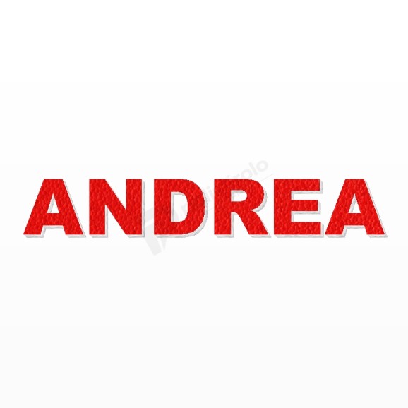 ANDREA nome in polistirolo - Arial - Rosso - Senza base