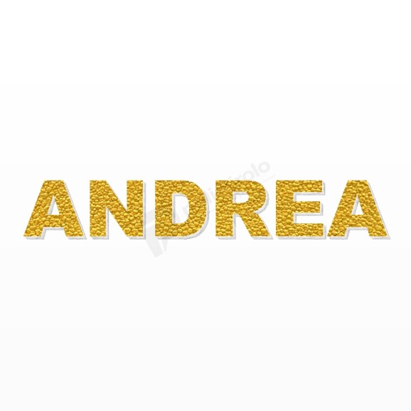 ANDREA nome in polistirolo - Arial - Oro - Senza base