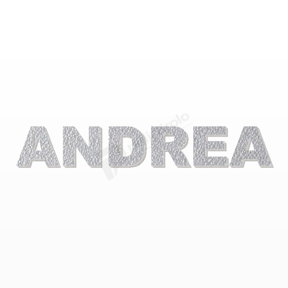 ANDREA nome in polistirolo - Arial - Argento - Senza base