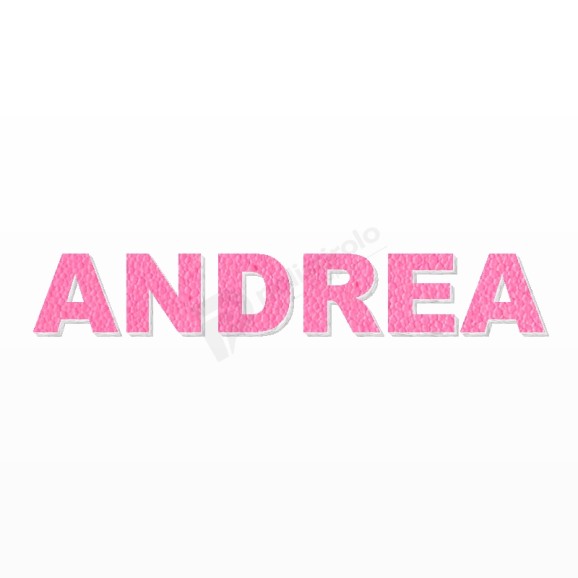 ANDREA nome in polistirolo - Arial - Rosa - Senza base