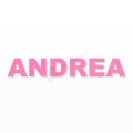 ANDREA nome in polistirolo - Arial - Rosa - Senza base