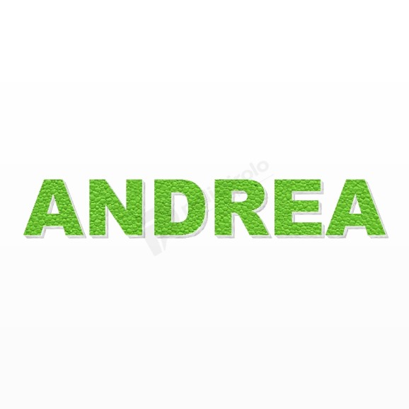 ANDREA nome in polistirolo - Arial - Verde - Senza base