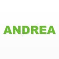 ANDREA nome in polistirolo - Arial - Verde - Senza base