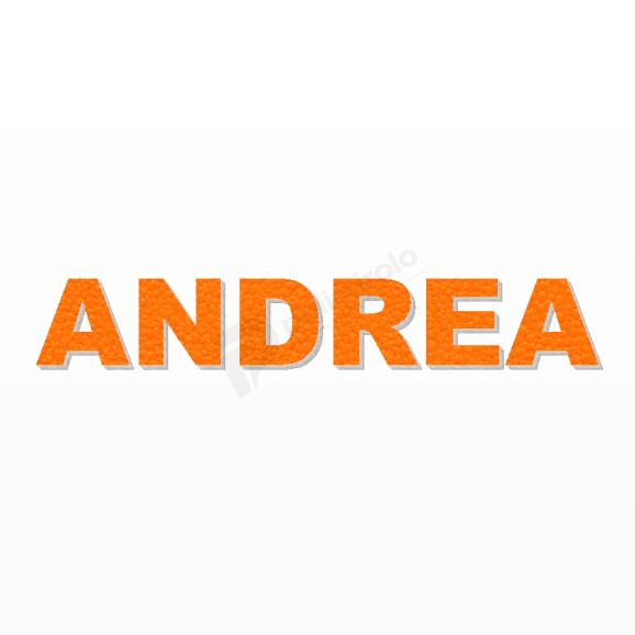 ANDREA nome in polistirolo - Arial - Arancione - Senza base