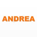 ANDREA nome in polistirolo - Arial - Arancione - Senza base