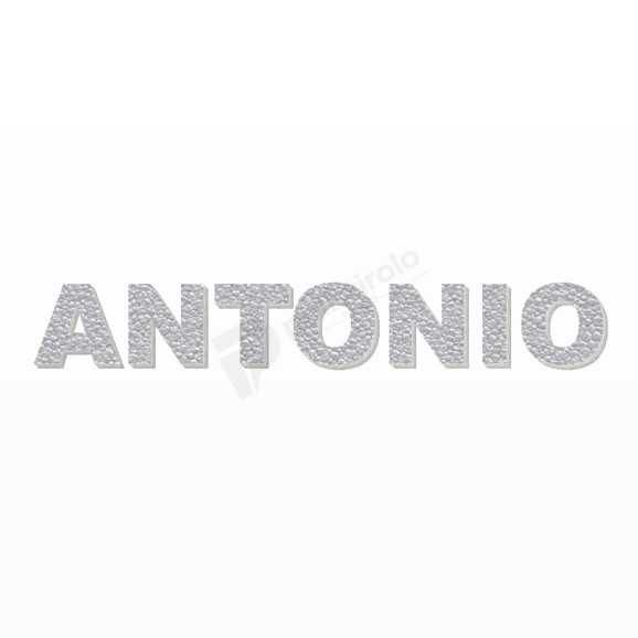 ANTONIO nome in polistirolo - Arial - Argento - Senza base