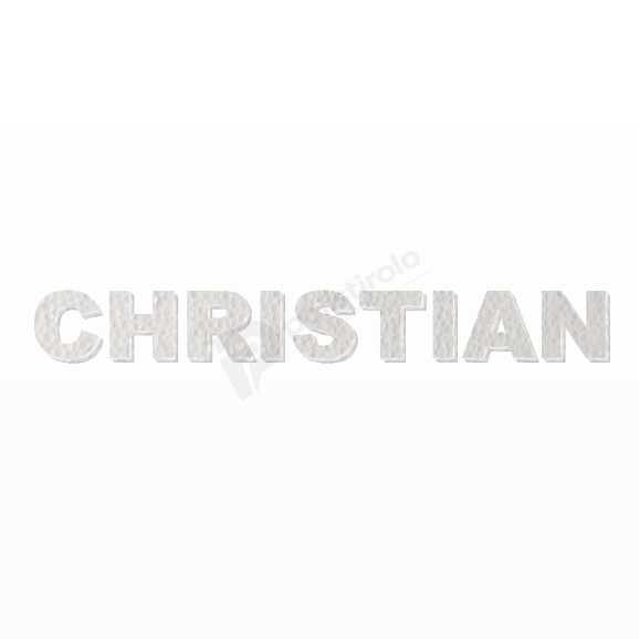 CHRISTIAN nome in polistirolo - Arial - Bianco - Senza base