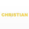 CHRISTIAN nome in polistirolo - Arial - Giallo - Senza base