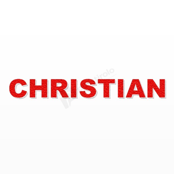 CHRISTIAN nome in polistirolo - Arial - Rosso - Senza base