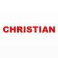 CHRISTIAN nome in polistirolo - Arial - Rosso - Senza base
