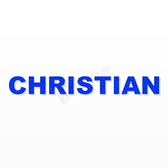 CHRISTIAN nome in polistirolo - Arial - Blu - Senza base