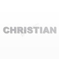 CHRISTIAN nome in polistirolo - Arial - Argento - Senza base