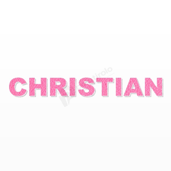 CHRISTIAN nome in polistirolo - Arial - Rosa - Senza base