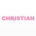 CHRISTIAN nome in polistirolo - Arial - Rosa - Senza base