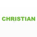 CHRISTIAN nome in polistirolo - Arial - Verde - Senza base