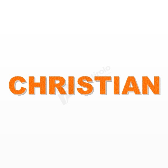 CHRISTIAN nome in polistirolo - Arial - Arancione - Senza base