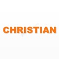 CHRISTIAN nome in polistirolo - Arial - Arancione - Senza base