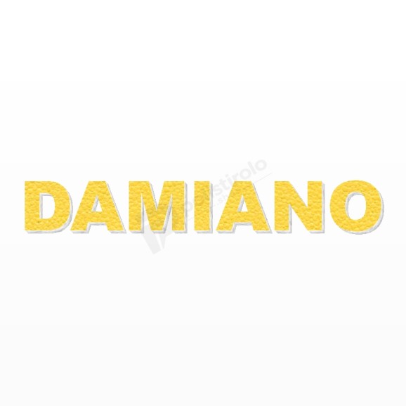 DAMIANO nome in polistirolo - Arial - Giallo - Senza base