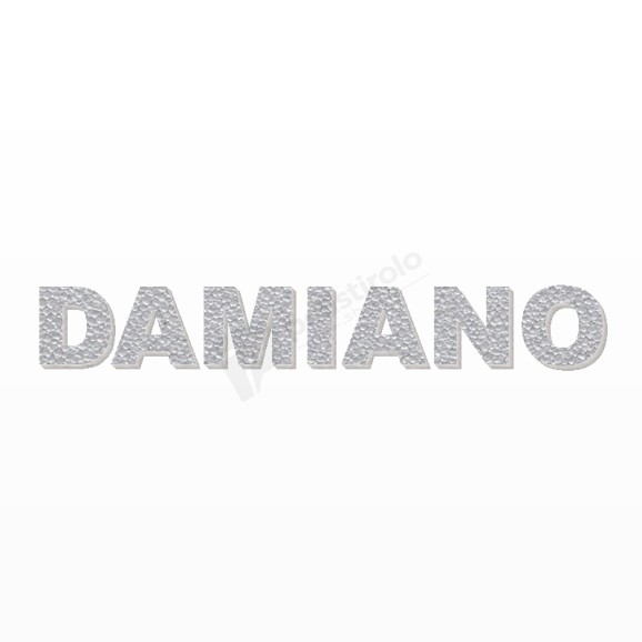 DAMIANO nome in polistirolo - Arial - Argento - Senza base