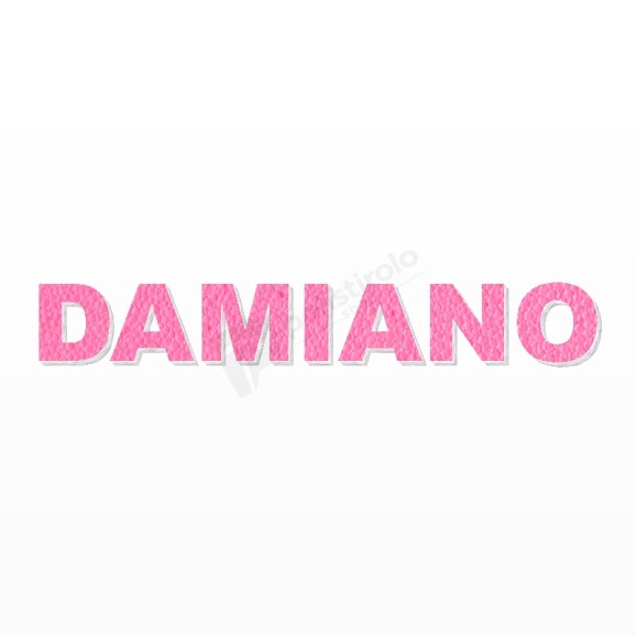 DAMIANO nome in polistirolo - Arial - Rosa - Senza base