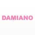 DAMIANO nome in polistirolo - Arial - Rosa - Senza base