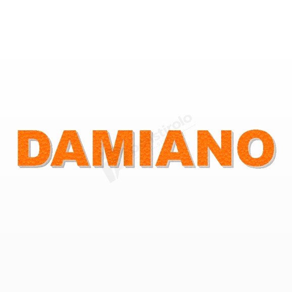 DAMIANO nome in polistirolo - Arial - Arancione - Senza base
