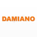 DAMIANO nome in polistirolo - Arial - Arancione - Senza base