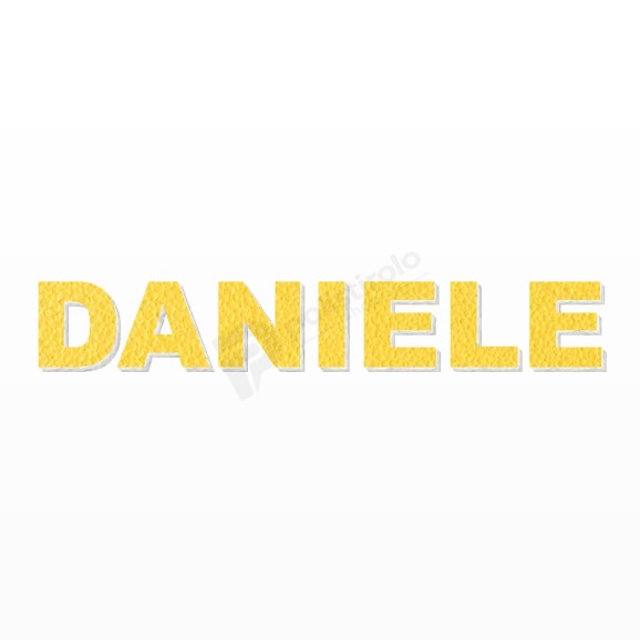 DANIELE nome in polistirolo - Arial - Giallo - Senza base