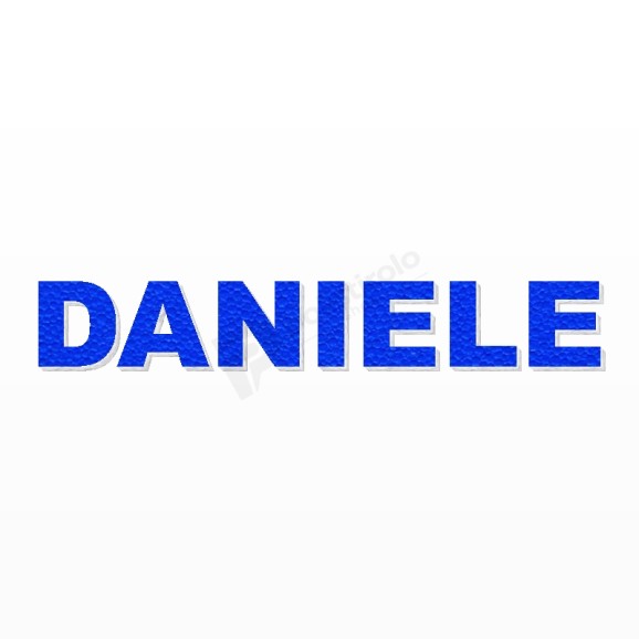DANIELE nome in polistirolo - Arial - Blu - Senza base