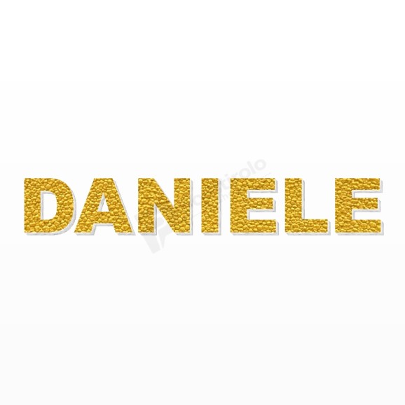 DANIELE nome in polistirolo - Arial - Oro - Senza base