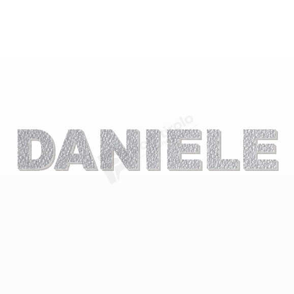 DANIELE nome in polistirolo - Arial - Argento - Senza base