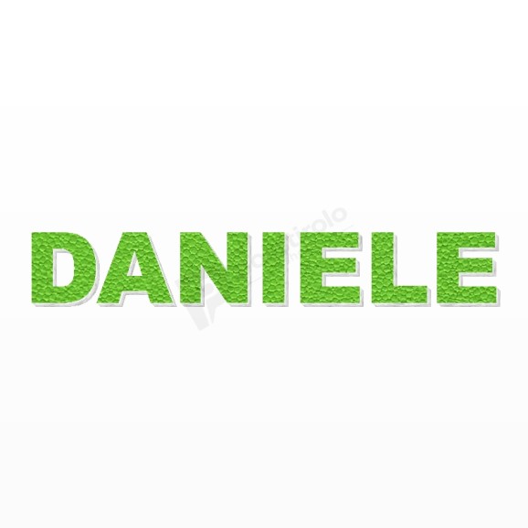 DANIELE nome in polistirolo - Arial - Verde - Senza base