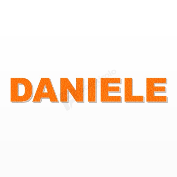 DANIELE nome in polistirolo - Arial - Arancione - Senza base