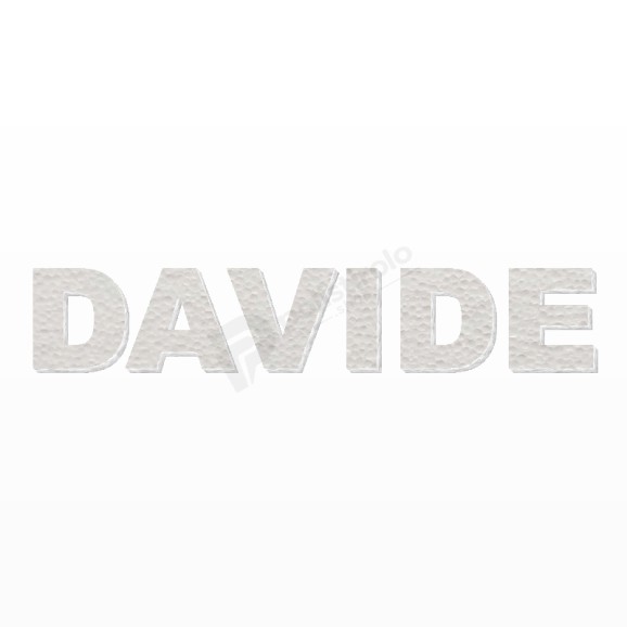 DAVIDE nome in polistirolo - Arial - Bianco - Senza base